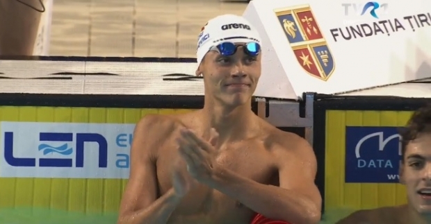Vlad Stancu, vicecampion european la 800 m liber! Argint pentru România! David Popovici, calificat de pe prima poziție în finala la 100 m liber, a cincea sa finală de la Europenele de înot pentru juniori